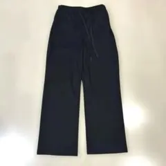 黒 ワイドパンツ ウエストゴム紐 サイズM