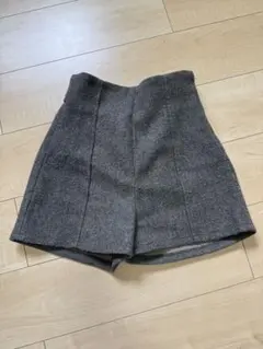 RESEXXY ショートパンツ スカパン グレー ウール調 ハイウエスト