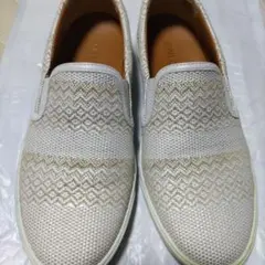 JIMMY CHOO 　ホワイト×ベージュ スリッポン　39