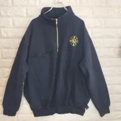 C857【GAME work wear】ハーフジップスウェット 【メンズ2XL黒