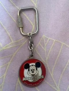 ミッキーマウス キーホルダー 赤　レトロ　ディズニーランド