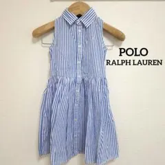 ポロラルフローレン ノースリーブ シャツ ワンピース ストライプ 110 120のサムネイル