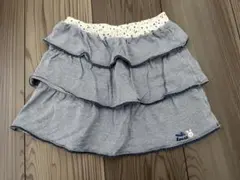 miki HOUSE フリルスカート 100cm ブルー　グレー　水玉