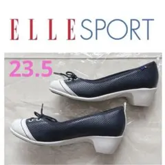 【未使用】エルスポーツバレエスニーカー23.5 白×紺 軽量 ふんわりインソールのサムネイル
