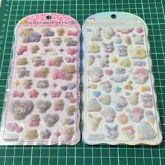 サンリオ コットンパフィーシール 日焼けキティ＆サンリオキャラクターズ2枚セット