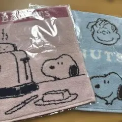 未開封　SNOOPY タオルハンカチ　ピンク　ブルー 25×25 2枚セット