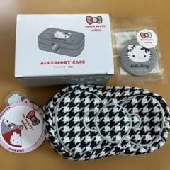 スリーコインズ　キティ　アクセサリーケース　ミラー　リボンポーチのサムネイル