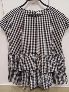 Ange Charme ノースリーブ チュニック ギンガムチェック３Ｌサイズ