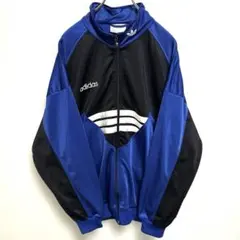 80s90s adidasアディダストラックジャケットジャージ 青白黒