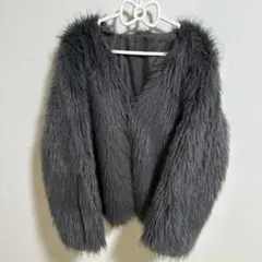 値下げ!!ファー アウター グレー Lサイズ