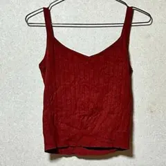 GRL レッド系 ノースリーブニットトップス レディース 上品 大人可愛い