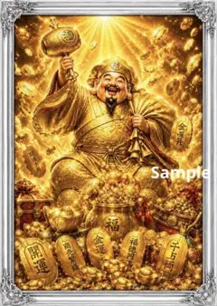 黄金大黒天福徳図 開運アート 金運上昇 商売繁盛 福徳円満 財運 - メルカリ