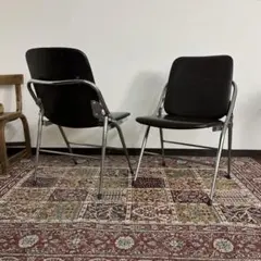 ２脚セットPLUS◼︎インダストリアル 折り畳みチェア 椅子 イス A