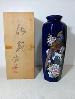 黒翠七宝 花瓶 薔薇模様 - メルカリ