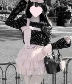 miko リボントップス フリルレースチュチュスカート セット