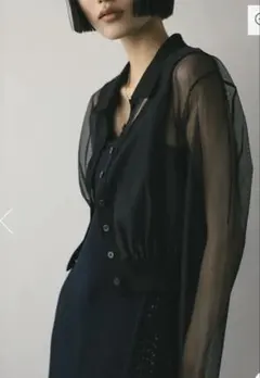 STYLEMIXER シアー長袖シャツ ブラックのサムネイル
