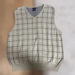 希少　90s 00s OLD GAP Vネック コットンニットベスト 古着のサムネイル