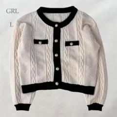 グレイル ケーブルニットカーディガン カーディガン 上品 (M) L