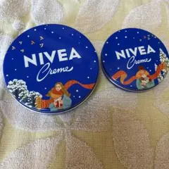 NIVEA Creme 空き缶 2個セット マフラーで繋がるデザイン缶