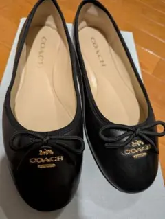 【美品】COACH コーチ　バレエシューズ ブラック　23.0cm