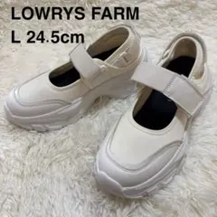 【LOWRYS FARM 】厚底ベルトスニーカー L 24.5ホワイト☆美品のサムネイル