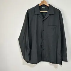 【GU】オープンカラーシャツ 長袖 メンズ L グレー