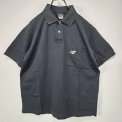 new balance　半袖　ポロシャツ　S　1ポケット　刺繍　ロゴ　古着コーデ