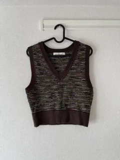 Ray BEAMS ストライプ ニットベスト