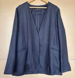 グリーンレーベルリラクシングリネンライクFM トリアセPE ノーカラージャケット