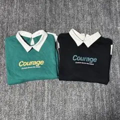 色違い２枚まとめ売り　双子コーデ　お揃い　韓国コーデ　制服風　シャツ風