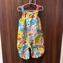 kukka hippo 花柄ベビーオーバーオールとバッグセット 90