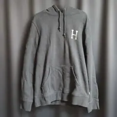 HUF パーカー ブラック ローズ刺繍 バックプリント