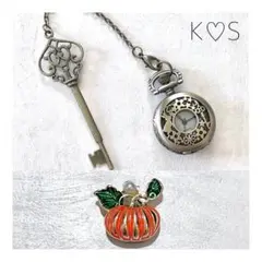 好評☆根付 帯飾り「懐中時計と鍵チャーム/うさぎ」アンティーク調 銘仙などにも