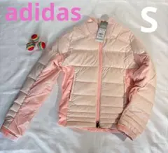 未使用adidas ゴルフピンク ダウンジャケット　3ライン入リ　異素材