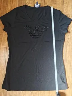 エンポリオアルマーニジーンズ 立体ロゴ Tシャツ ブラック 44