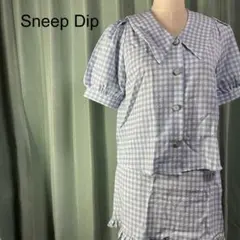 Sneep Dip チェック柄 ミニスーツ ブルー系 カジュアル 上品