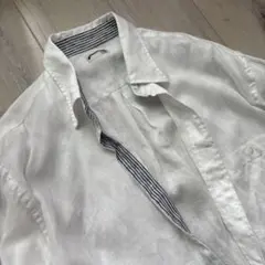 【麻100】サンフランシスコ ストライプ リネン シャツ XLのサムネイル
