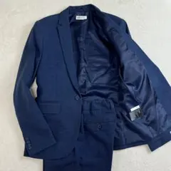 H&M キッズ　セットアップ　ジャケット　パンツ　リネン　スーツ　ネイビー