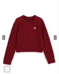 GRL グレイル　ケーブル編みロゴ刺繍ニットトップス［gn316］