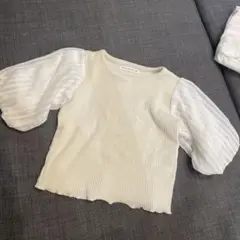 mamaraky アイボリー パフスリーブ Tシャツ90　90