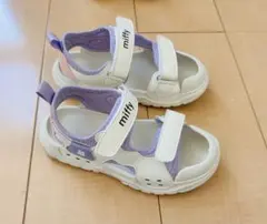 女の子　サンダル ホワイト・パープル　サイズ　19.5cm