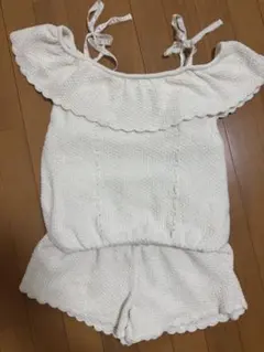 リズリサ オフショルダー フリル ルームウェア ホワイトのサムネイル
