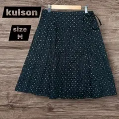 カルソン　kulson　フレアスカート　ドット　水玉　黒　ブラック　38　Mのサムネイル
