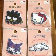セリア　パイルワッペン サンリオ　４点セット