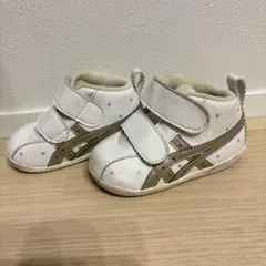 ASICS ベビーシューズ ホワイト/ゴールド　12.5