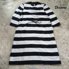Drawer ドゥロワー コットンワイドボーダーワンピース サイズ36のサムネイル