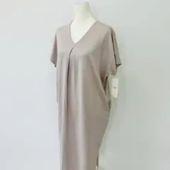 【a0136】テチチ 新品 半袖カットソーワンピース ベージュ