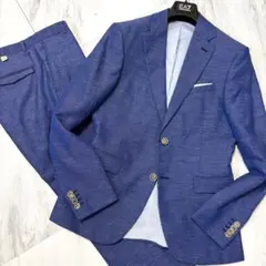 美品⭐️ZARA セットアップスーツ リネン ブルー系 M相当