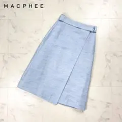 美品 MACPHEE リネン混 ラップスカート ブルー サイズ38*FD922のサムネイル