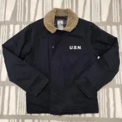 U.S.N. ボア襟 ネイビー ミリタリージャケット